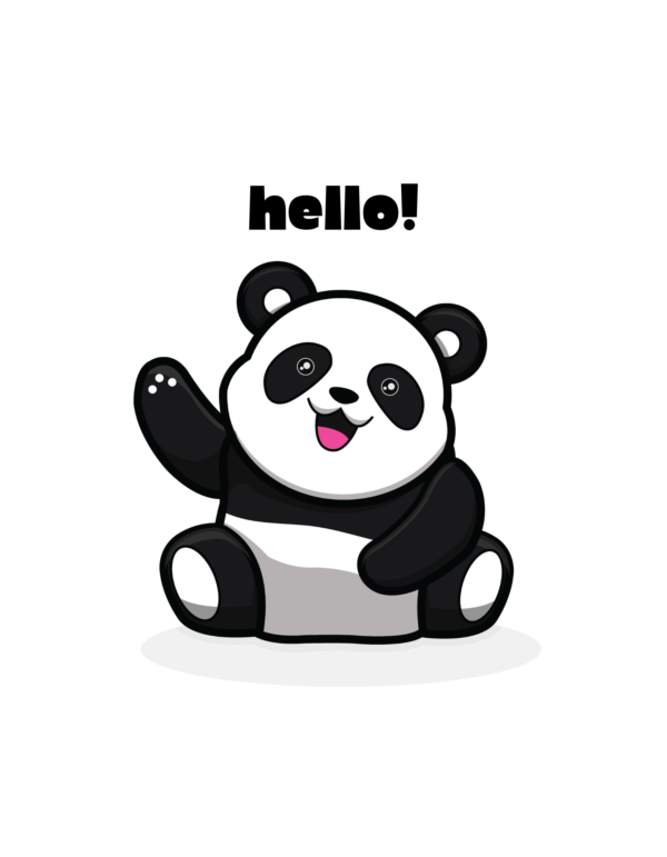 Black T-Shirt Hello Panda